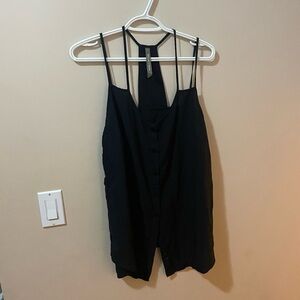 Elegant Black Sleeveless Button Front Tank Top PENNINGTONS X